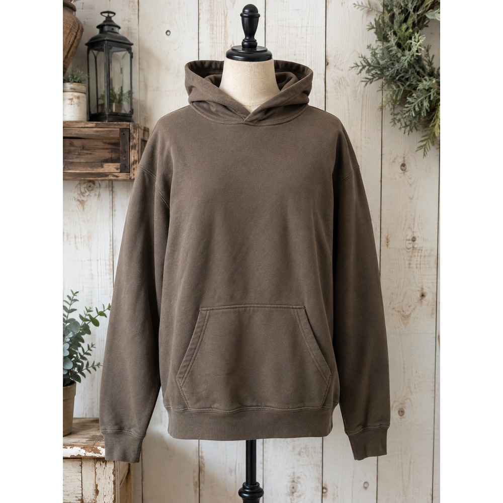 Organic by The Cotton Exchange Brown Hoodie 100% Organic Cotton USA Made Small
